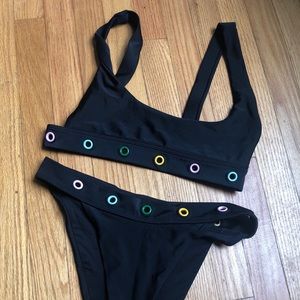 Forever 21 black bikini with colorful accents